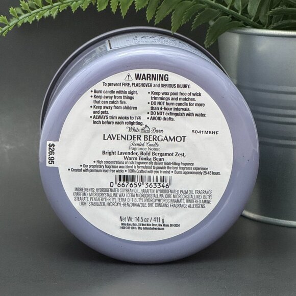 BBW Lavender Bergamot White Barn Bath & Body Works 3 Wick Candle - Picture 9 of 10